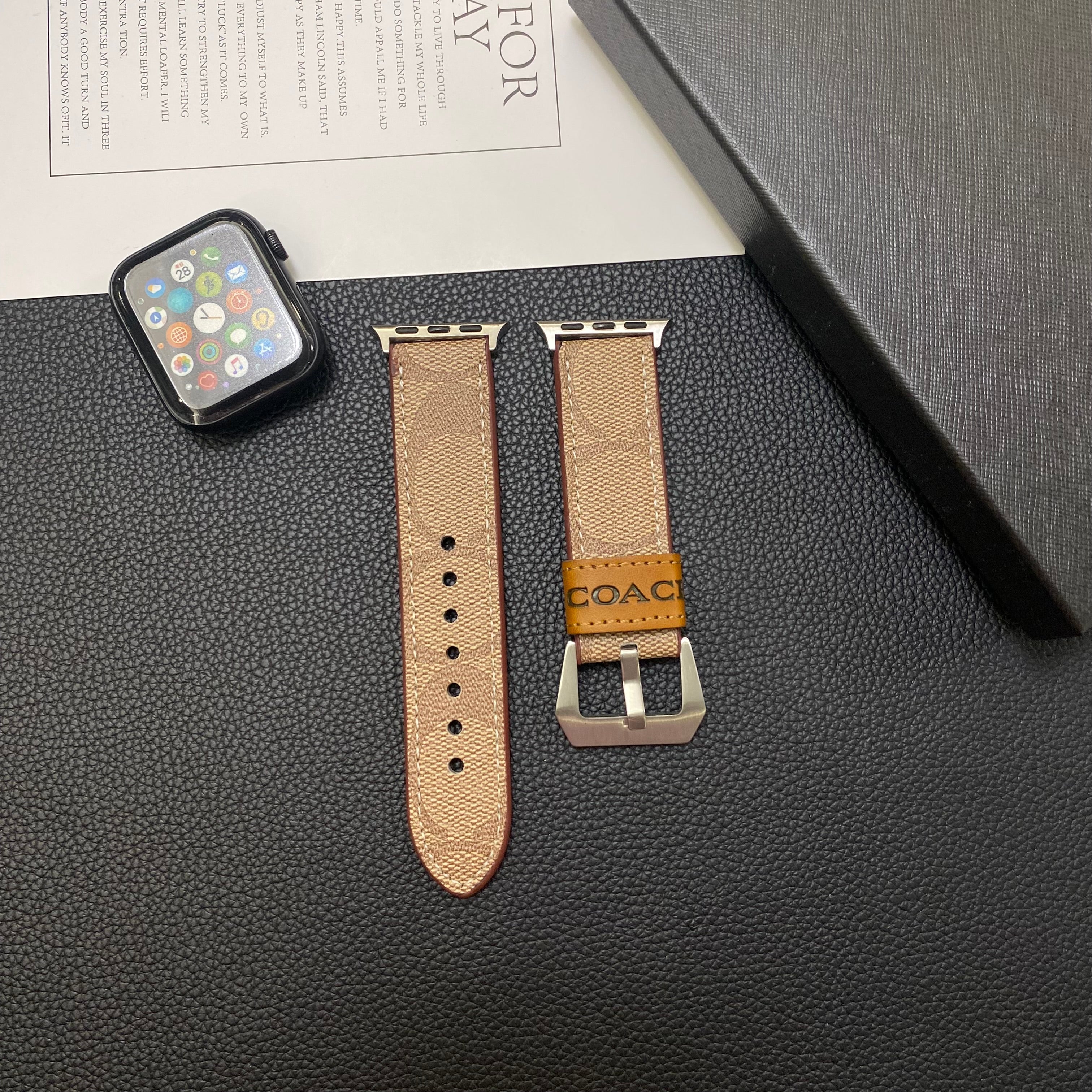 Leather C Apple Watch Band Light Brown-CRCH055