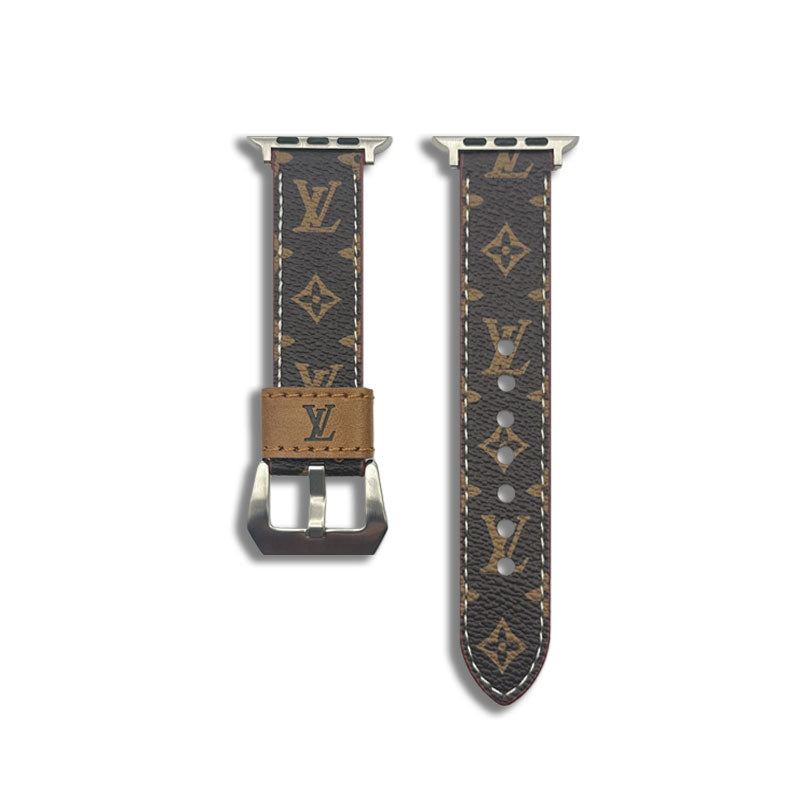 Classic Leather Monogram Apple Watch Band Small Printing-CRLV003