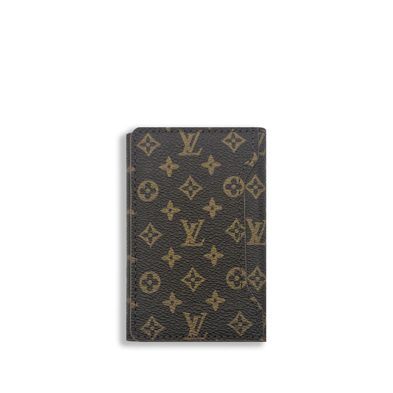 Leather Monogram Magnetic Wallet Small Printing-CRLV016