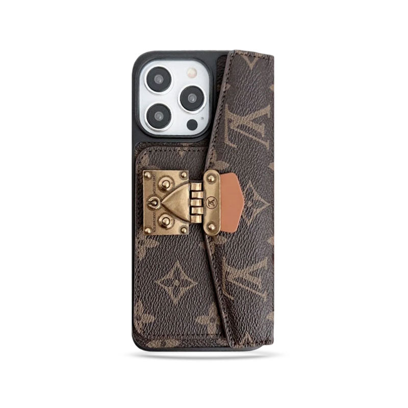 Monogram iPhone Case With Purse And Crossbody Strap Brown -CRLV075