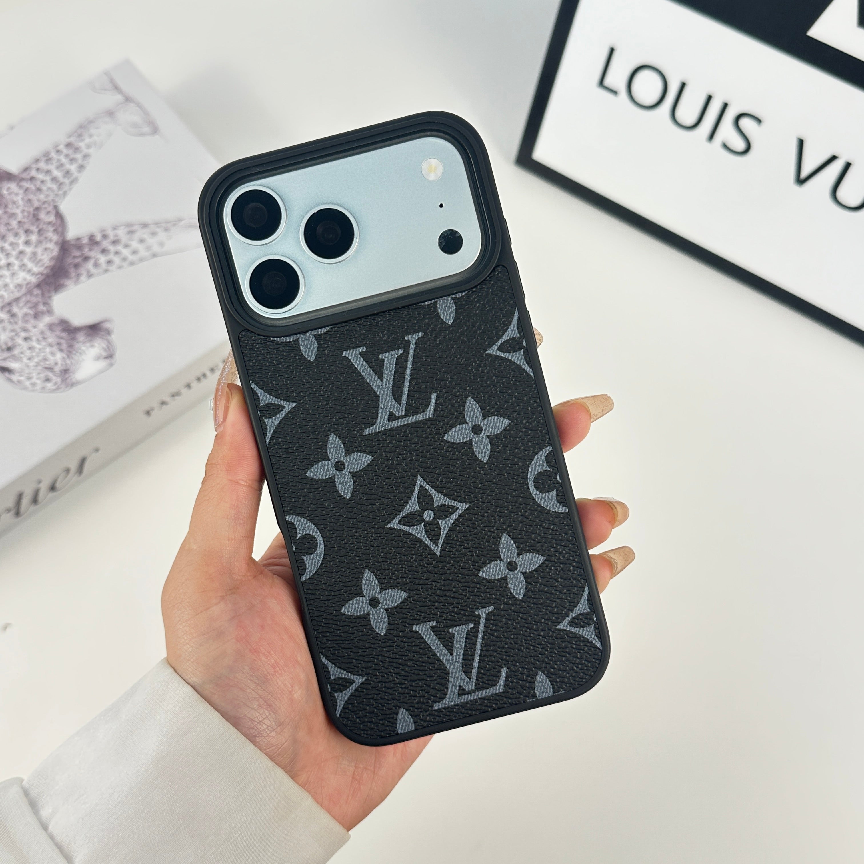 Premium Leather Monogram iPhone Case-CRLV030