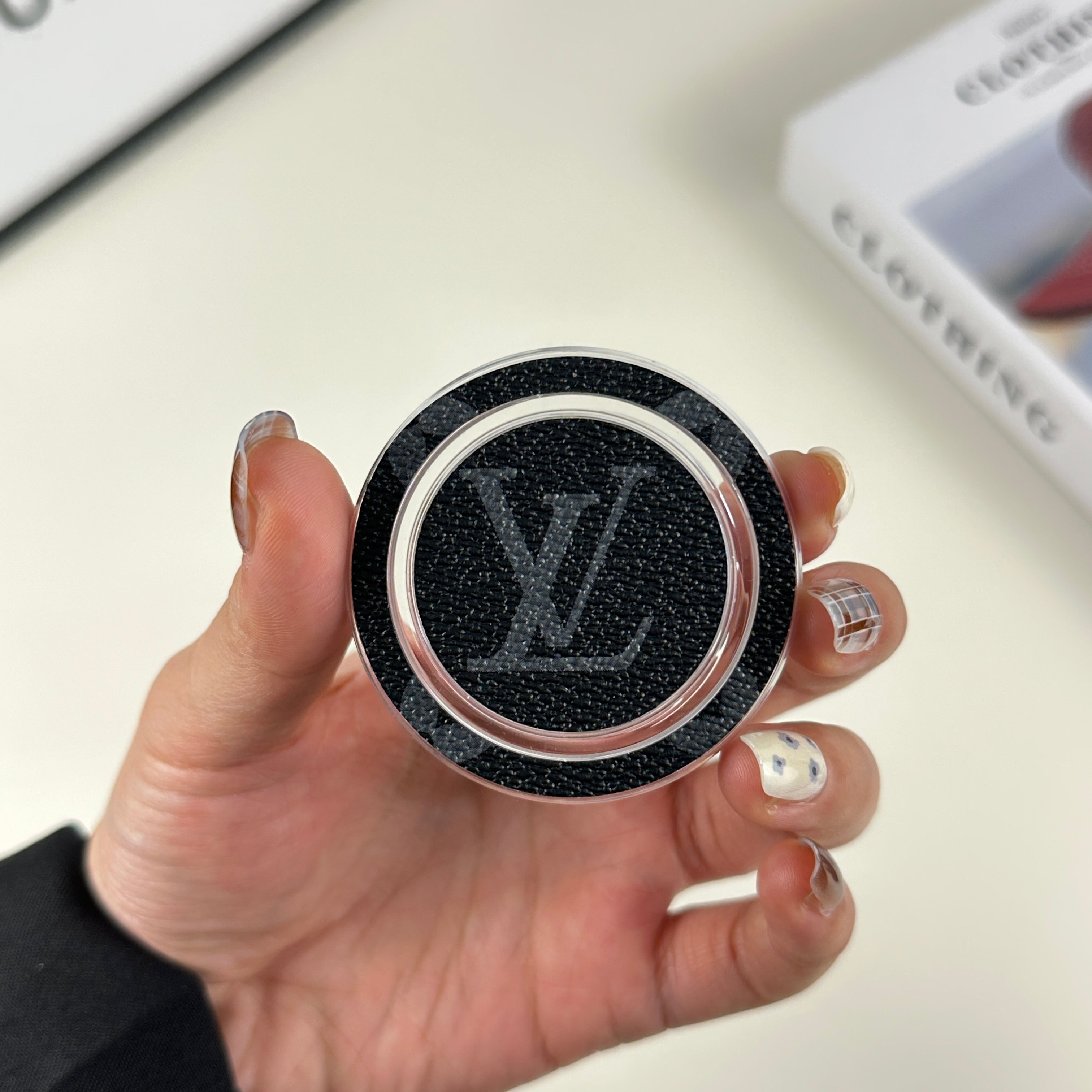 Stylish Monogram Magnetic Stand Black Printing-CRL008