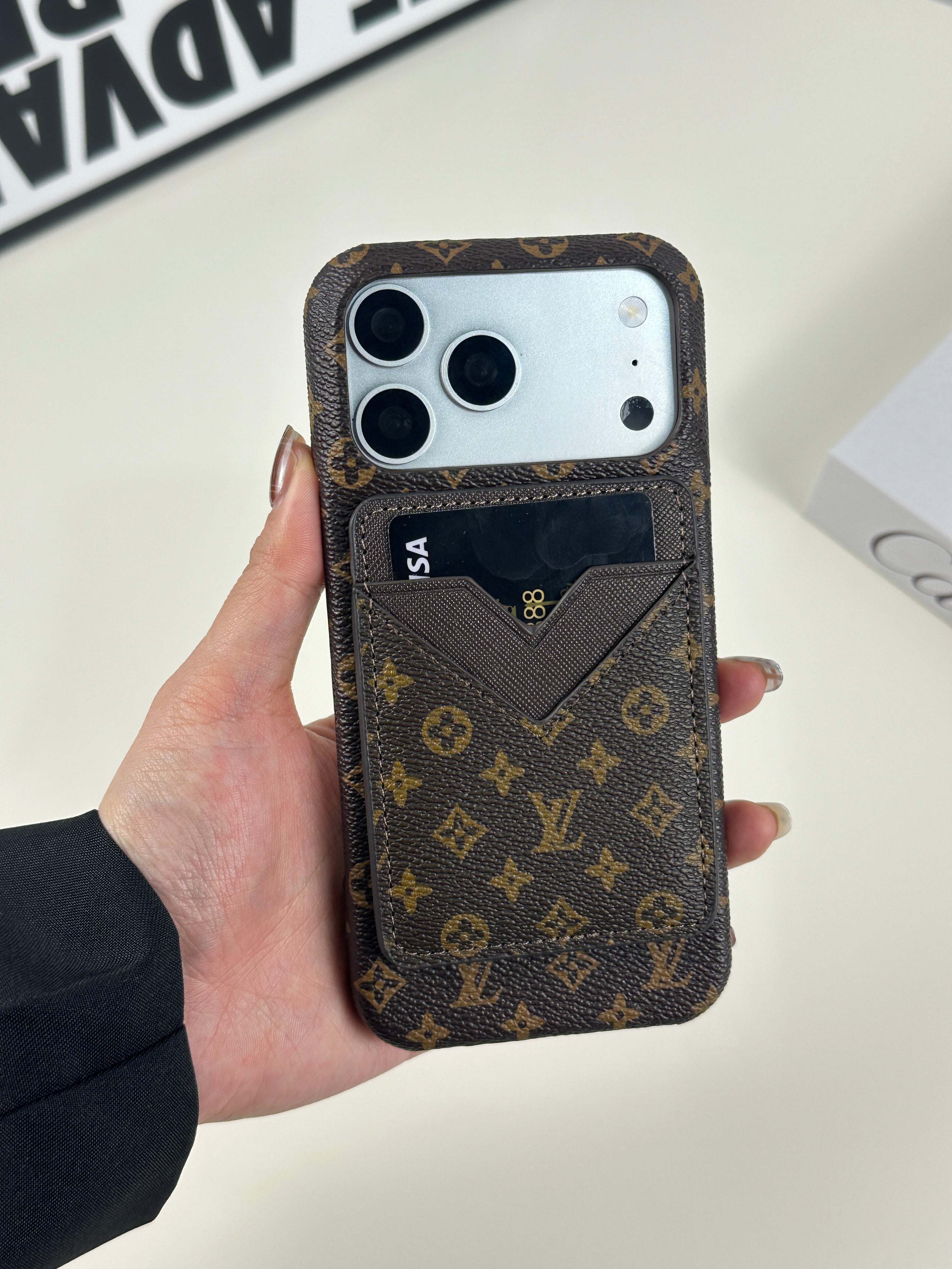 Premium Monogram Magnetic Wallet Small Printing-CRLV013