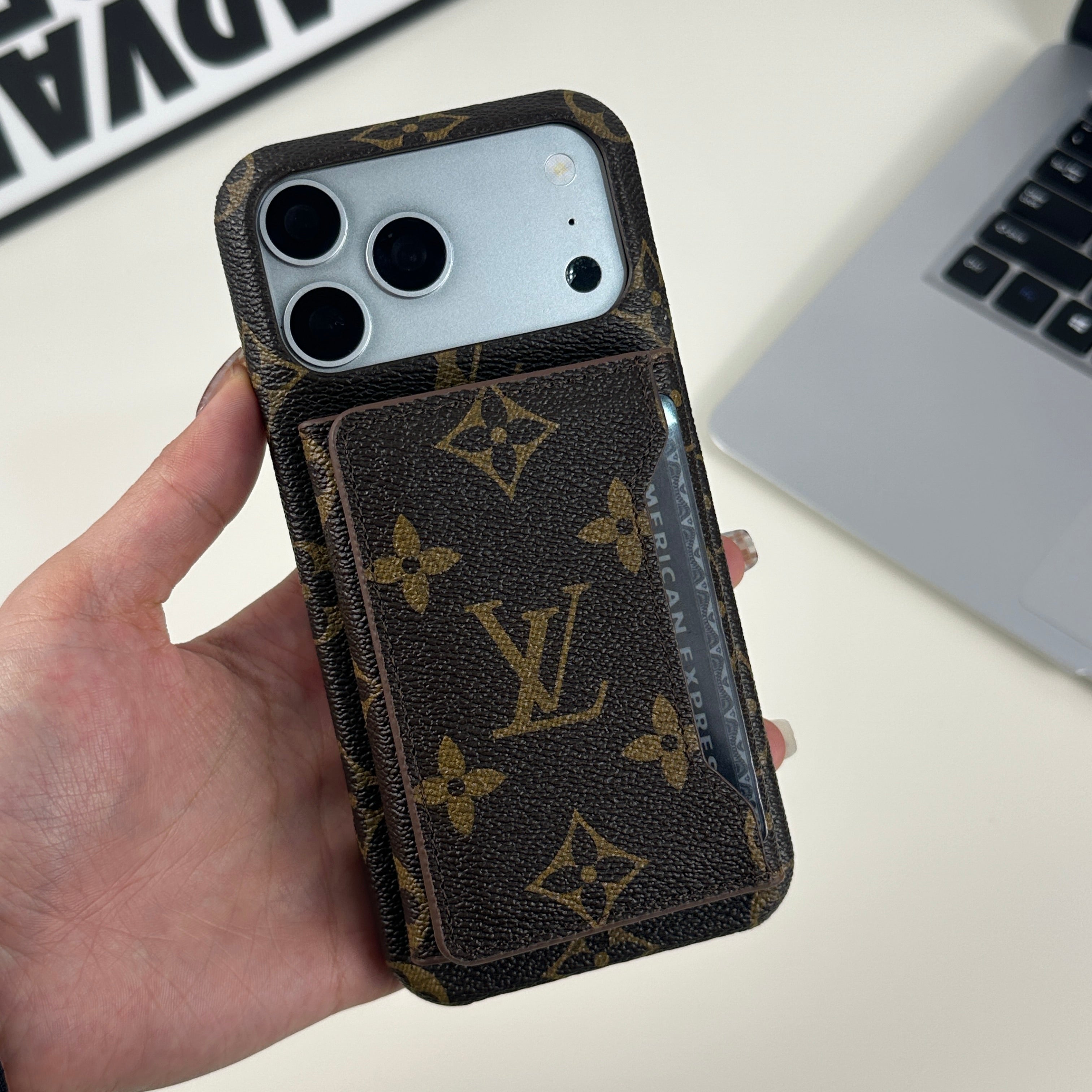 Classic Leather Monogram Magnetic Wallet Big Printing-CRLV015